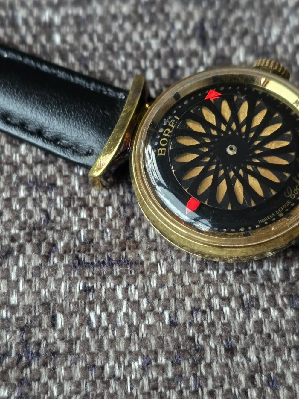 1960s Ernest Borel Women's Watch, Gold Plated, Kaleidoscope, 25mm, Cocktail, 401